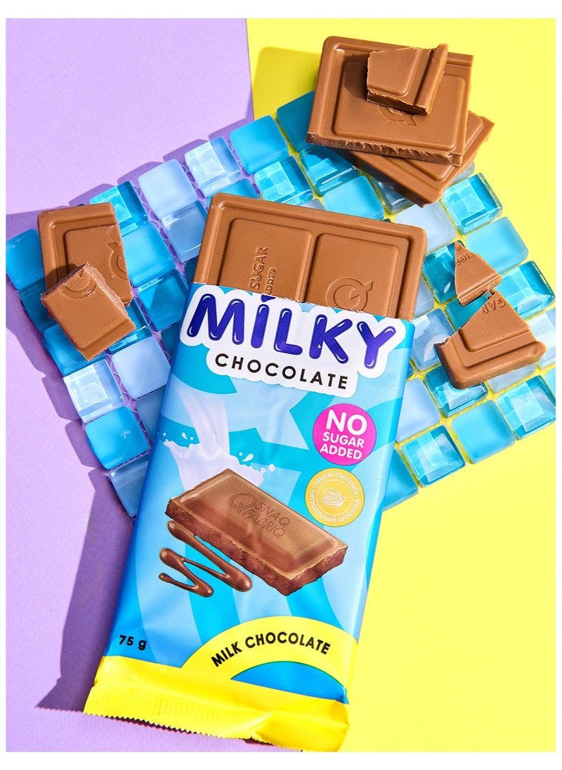 Milky Chocolate Bar with Milk Chocolate No Sugar Added 4x75g