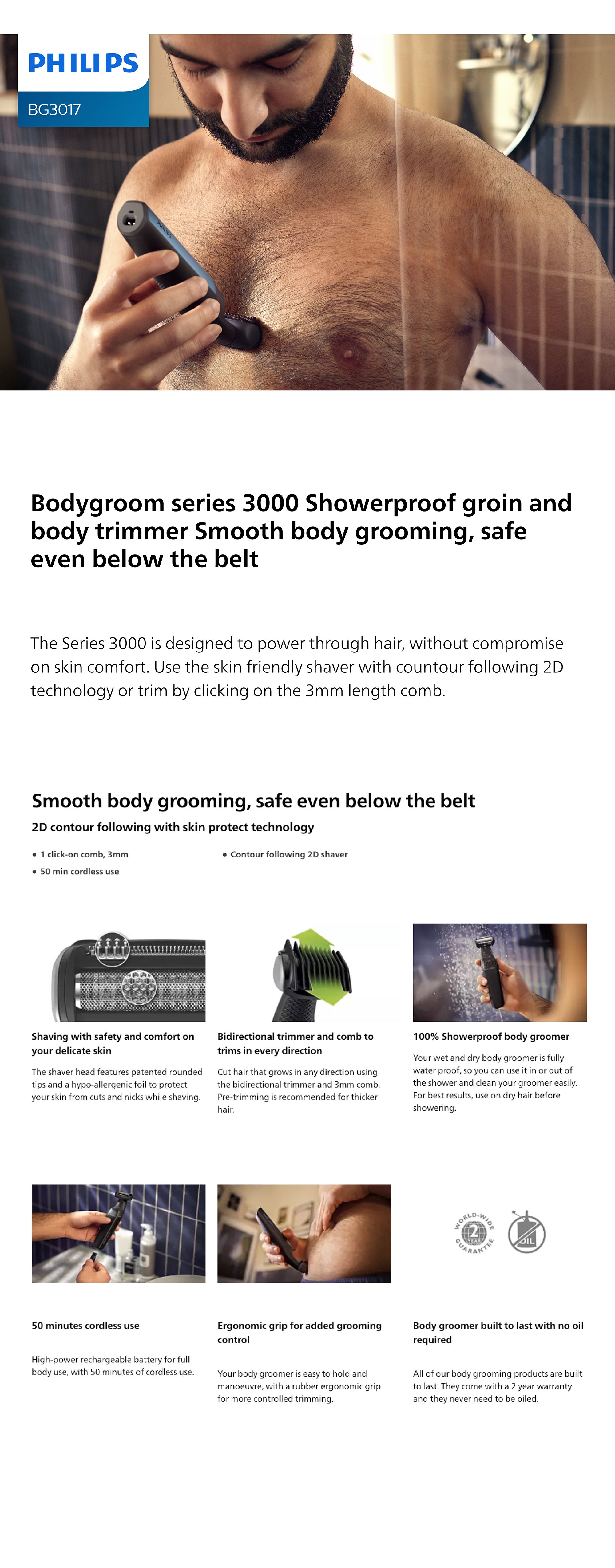 Showerproof Bodygroom Series 3000 BG3017/01 Black/Grey/Silver