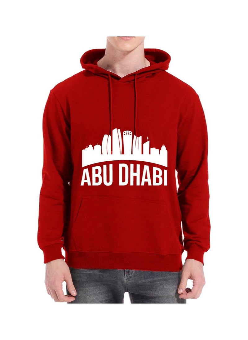 Abu Dhabi Skyline Hoodie - Soft Cotton Pullover - Casual Fashion Hoodie for Men and Women - Long Sleeve with Drawstring and Pockets - Perfect for Travel