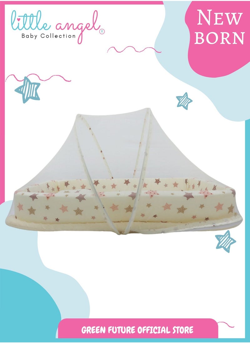 Baby Bed with Mosquito Net - Portable Infant Sleeping Bed with Canopy and Soft Padding for Newborns and Toddlers