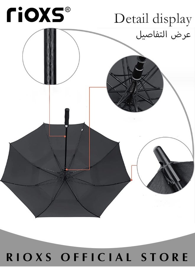 Extra Large Size Automatic Open Double Layer Golf Umbrellas Waterproof Windproof  Sun Rain Protection Umbrella with Comfortable Handle