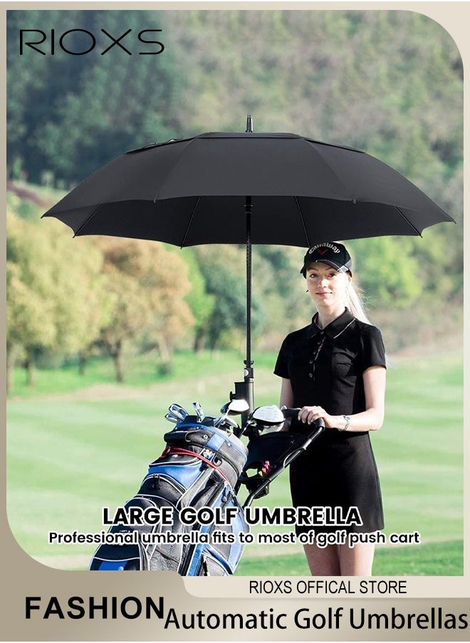 Extra Large Size Automatic Open Double Layer Golf Umbrellas Waterproof Windproof  Sun Rain Protection Umbrella with Comfortable Handle