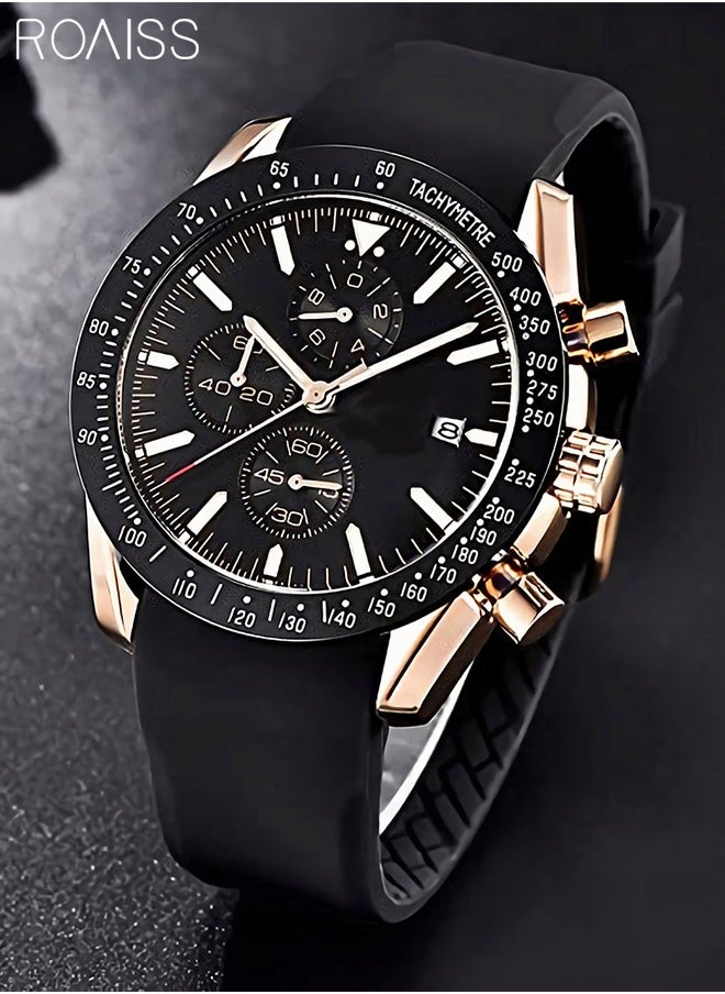 Stylish Silicone Strap Wrist Watch for Men Perfect Quartz Movement Waterproof and Scratch Resistant Analog Chronograph Business Watch