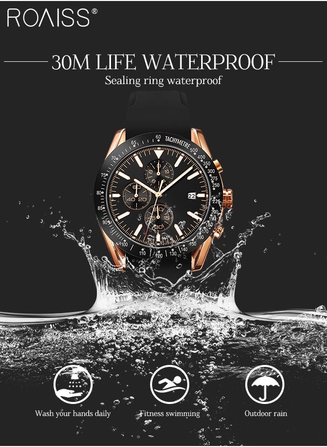 Stylish Silicone Strap Wrist Watch for Men Perfect Quartz Movement Waterproof and Scratch Resistant Analog Chronograph Business Watch