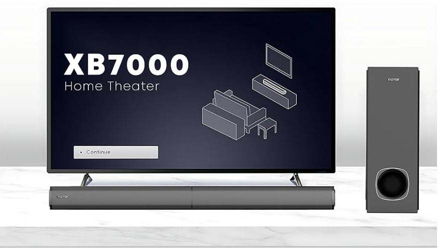 XB7000 2.1 CH Home Theater Soundbar - Wired Subwoofer 80W Powerful Output - Dedicated Sound Mode, Deep and Thrilling Bass, Digital Embedded - Supporting Bluetooth, Optical HDMI(ARC), AUX, USB & Remote