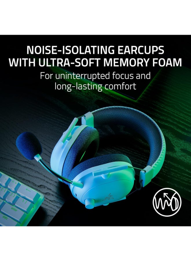 Razer BlackShark V2 Pro Wireless Gaming Headset 2023 Edition: 50MM Titanium Drivers - HyperClear Super Wideband Mic - Noise-isolating Earcups - 70 Hour Battery Life - White