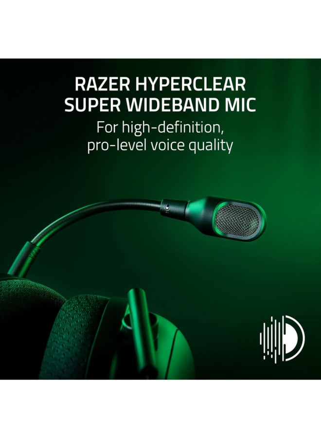 Razer BlackShark V2 Pro Wireless Gaming Headset 2023 Edition: 50MM Titanium Drivers - HyperClear Super Wideband Mic - Noise-isolating Earcups - 70 Hour Battery Life - White