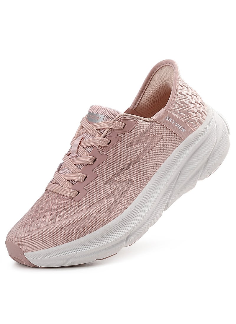 SKY VIEW Supportive Men And Women Hands Free Slip-ins Running Shoes Unisex Cushioned Breathable Athletic Fashion Sneakers Non Slip Walking Tennis Shoes Pink