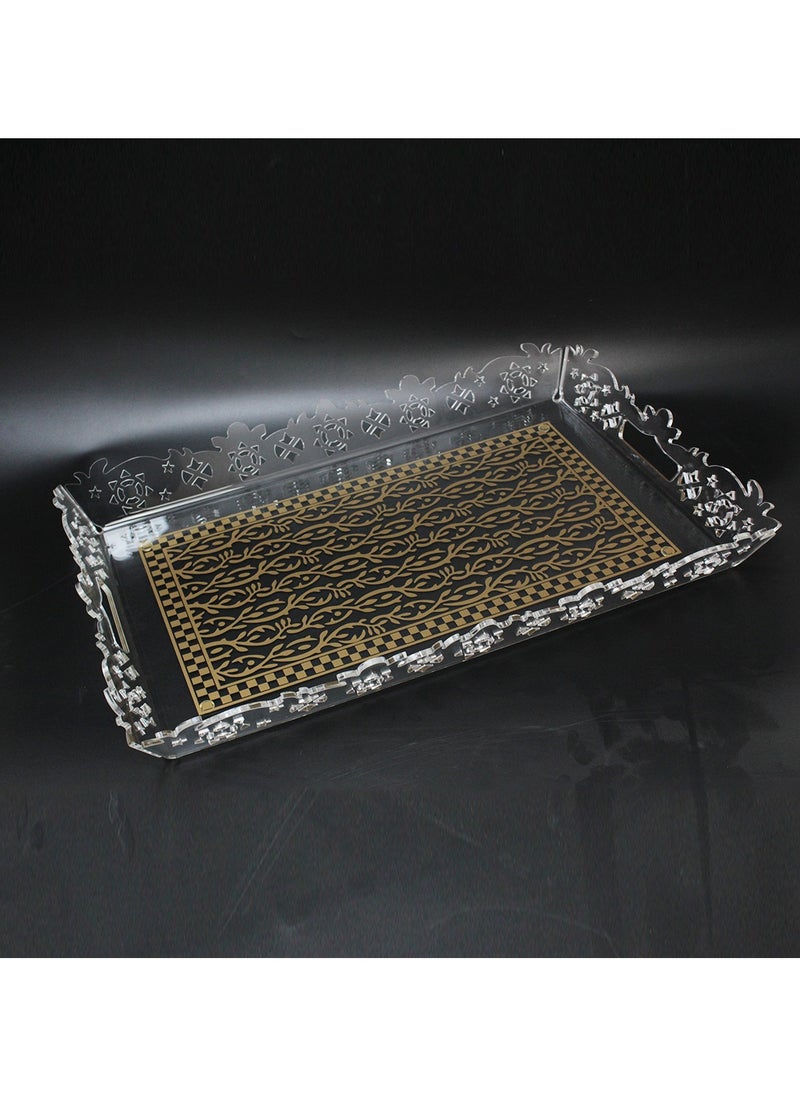 Acrylic floral design tray 57CM X 40CM, Made in Taiwan