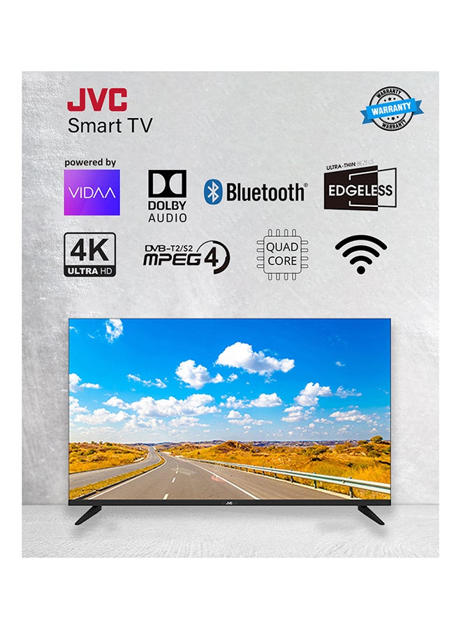 55-Inch Edgeless 4K UHD Smart TV - 2024 New Model With Voice Air Mouse, Bluetooth And Dolby Audio LT-55N775V Black