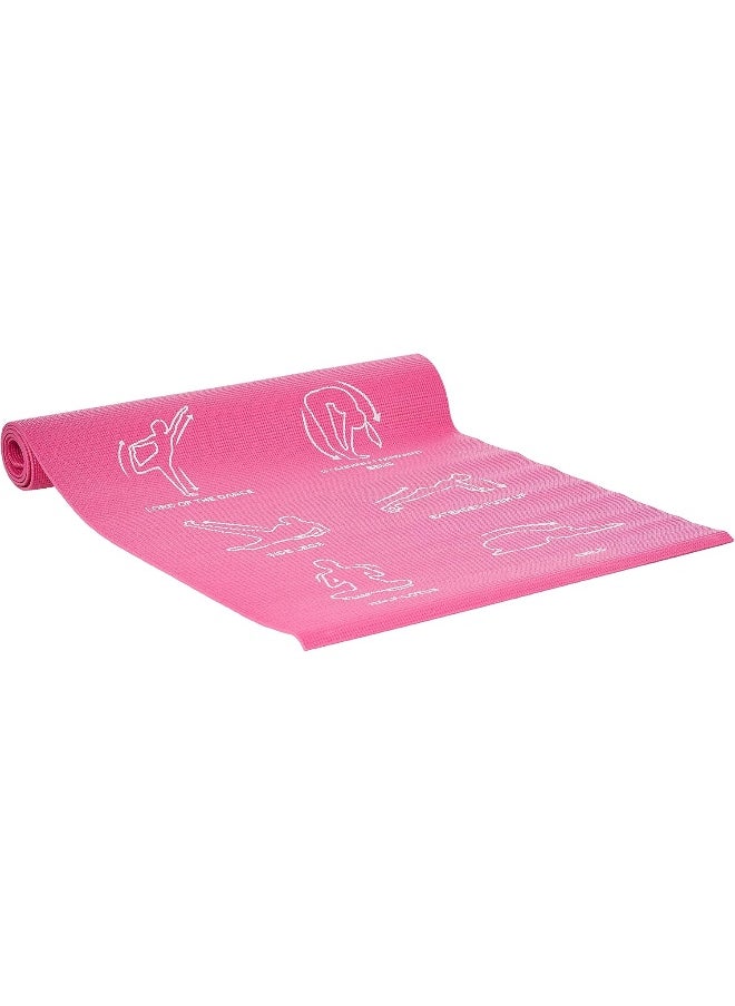 Instructional Yoga Mat Pink P3