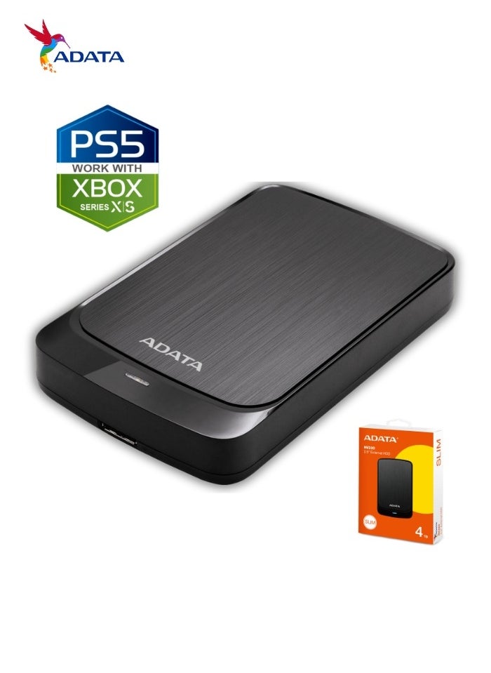 HV320 4TB External HDD Slim Hard Drive | Compatible with PS5 XBOX for Superfast Gaming Fast Data Transfer | Black