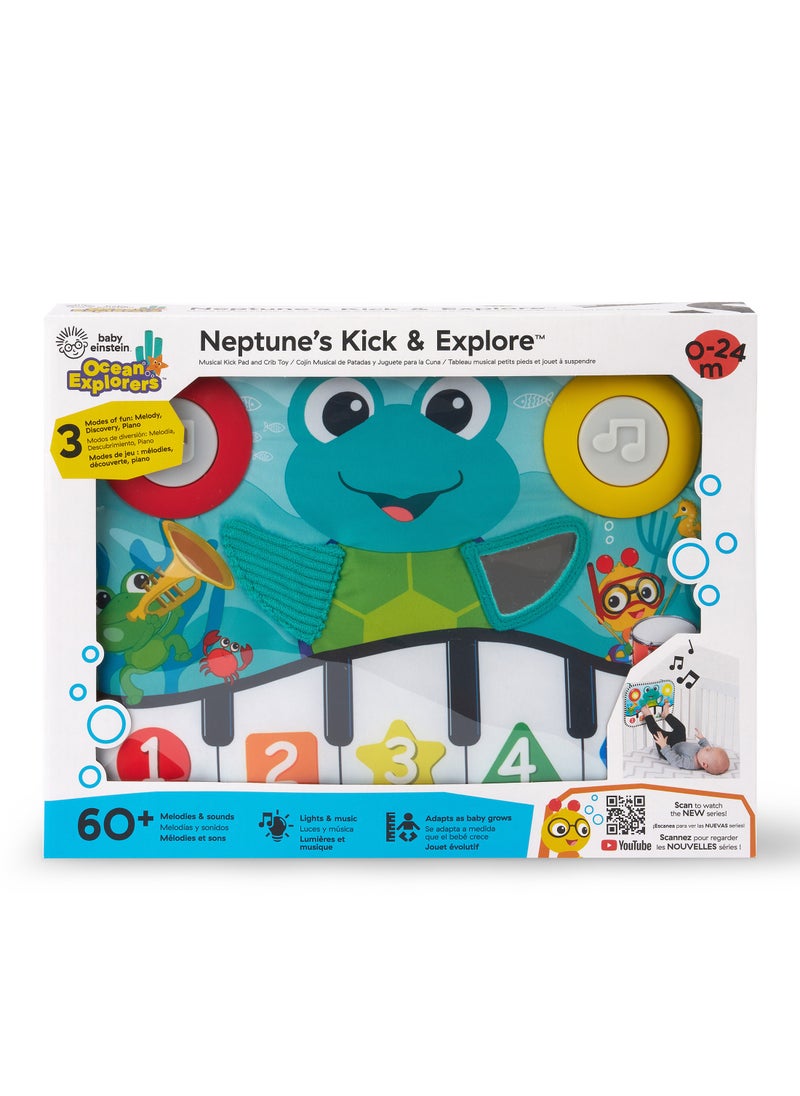 Neptune’s Kick & Explore Musical Kick Pad & Crib Toy for Infants – 3 Play Modes, Teaches Music, Colors, Numbers & Shapes in 3 Languages, Ages 0 Months+