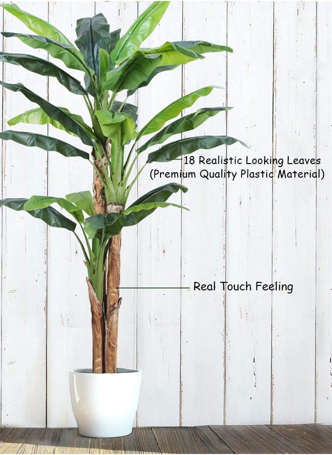 Artificial Tree 180CM Banana Plant for Outdoor,18 Leaves 70.8in Fake Banana Tree for Home Decor,Green,Natural