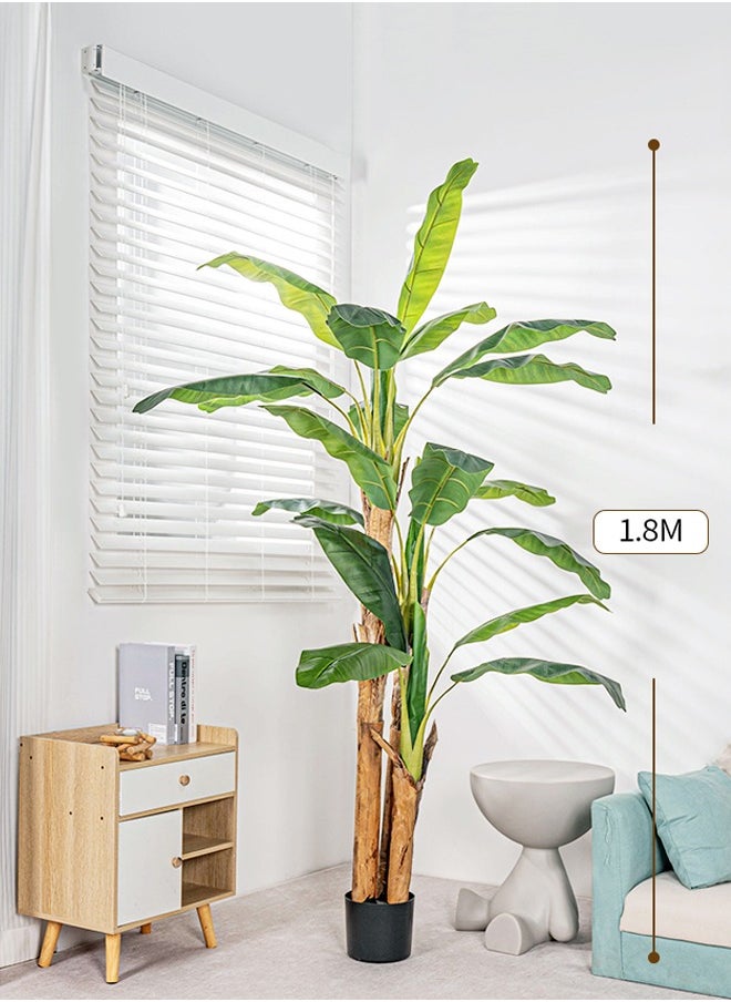 Artificial Tree 180CM Banana Plant for Outdoor,18 Leaves 70.8in Fake Banana Tree for Home Decor,Green,Natural