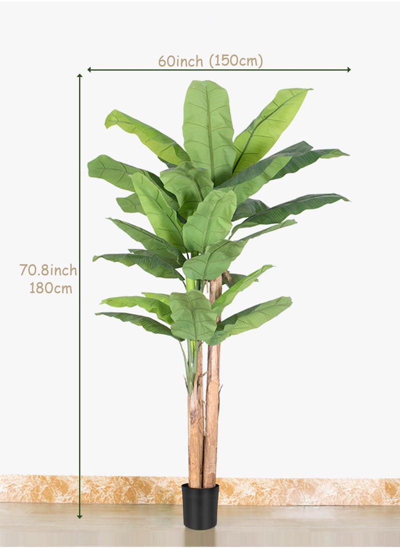 Artificial Tree 180CM Banana Plant for Outdoor,18 Leaves 70.8in Fake Banana Tree for Home Decor,Green,Natural