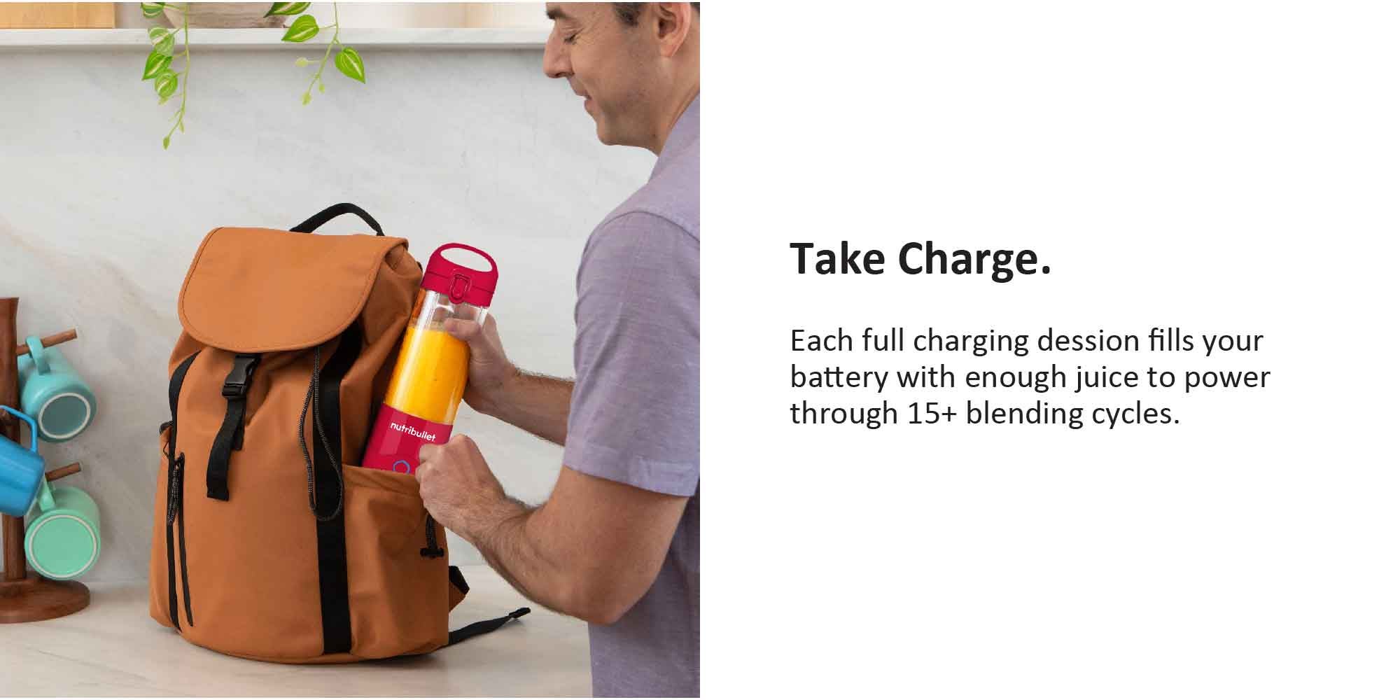 Portable Blender for Protein Shake, Smoothie, Frozen Fruit & Ice, Tritan Plastic, BPA-Free with Handled Sip Lid, USB-C Rechargeable 2200mAh Battery, Dishwasher Safe Parts, 475 ml 100 W BD-BX629A-23 Magenta