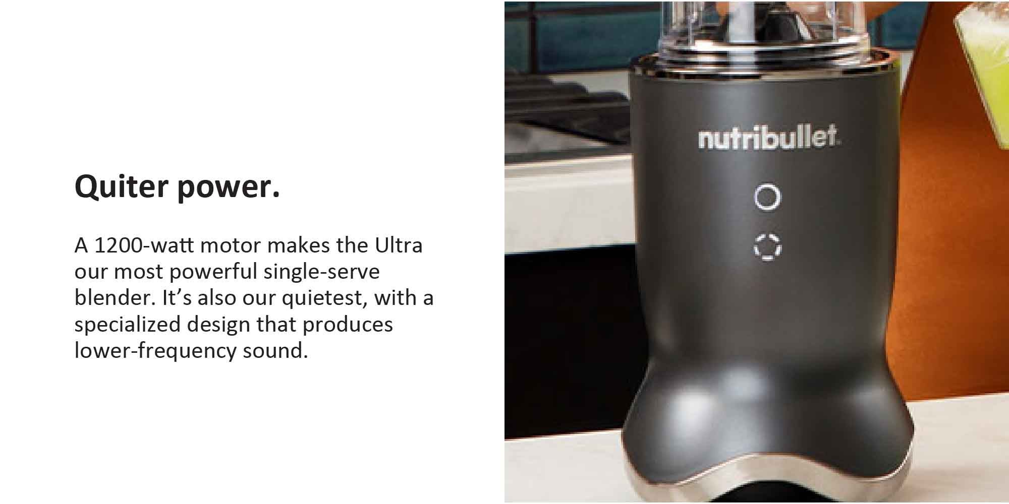 Ultra Personal Blender With Glow Illuminated Interface, Quietest Single-Serve Blender, Tritan™ Renew Cups, Stainless Steel Rapid Extractor Blade, 1 Year Warranty 900 ml 1200 W NB-500 Black