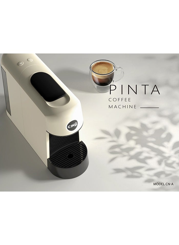 Pinta Compact Capsule Coffee Maker, Portable Design - White