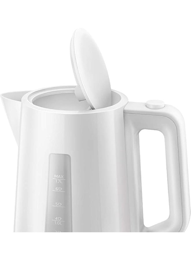 Plastic Kettle 3000 Series - With Pilot Light, Spring Opening, 1.7 L 2200 W HD9318/01 White