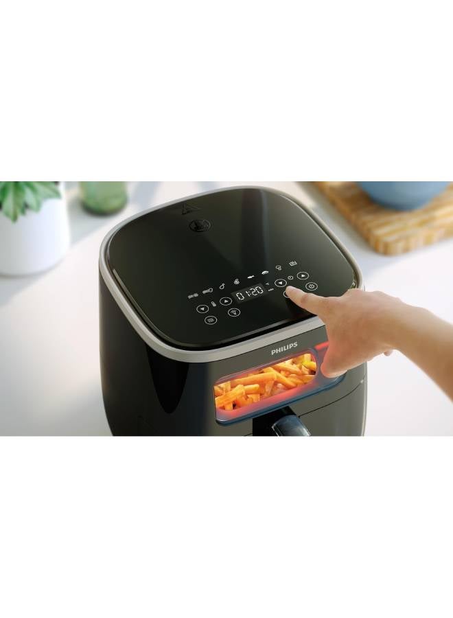 Airfryer XL - 50Hz, 1KGs, See-through Window, Rapid Air Technology, Connected with HomeID APP, 5.6 L 1700 W HD9257/80 Black