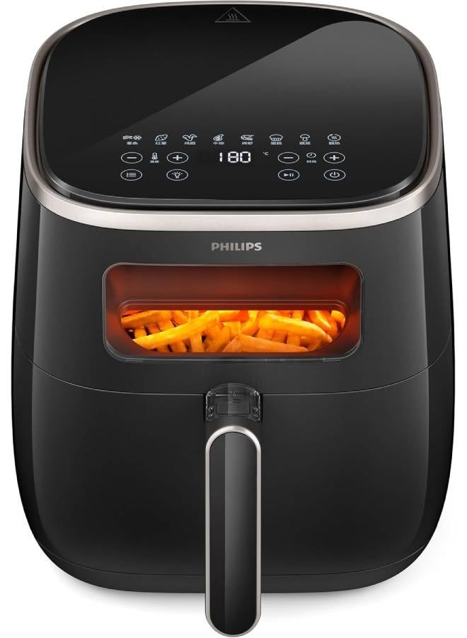 Airfryer XL - 50Hz, 1KGs, See-through Window, Rapid Air Technology, Connected with HomeID APP, 5.6 L 1700 W HD9257/80 Black