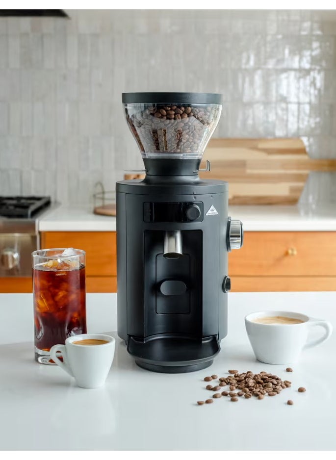 X54 Allrounder Home Electric Coffee Grinder, Easily Swappable Fronts for Espresso to Cold Brew, 54mm Flat Steel Burr With 1-2.8g of Coffee Grinding Capacity/sec, Multifunctional LED Display, App Connectivity through Wifi, 220-240 V, 50/60 Hz, 250g Bean Hopper - Black