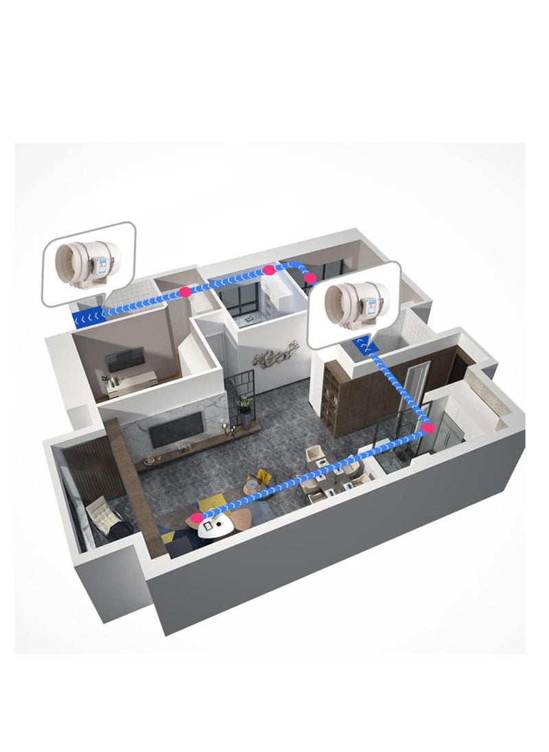 Mixed Flow Blower and Air Booster Duct Exhaust Fan 6in