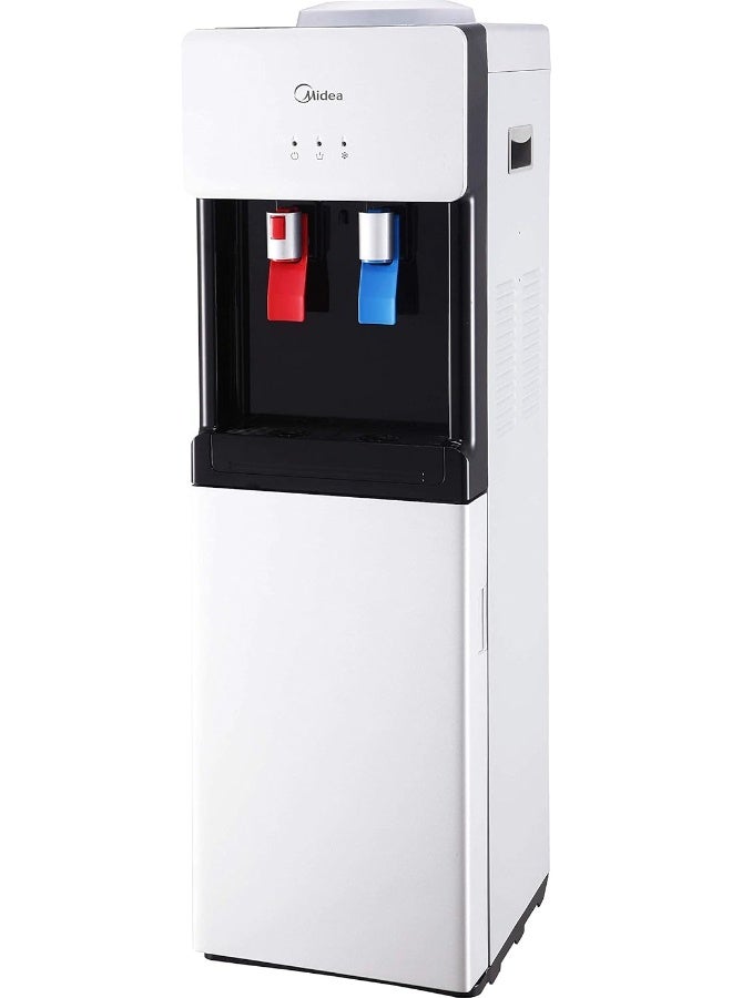 Top Loading Water Dispenser, 3-taps Equipped with Hot Cold And Ambient Temperature, Floor Standing, Child Safety Lock, Ice Cold Technology, Best for Home, Kitchen & Office YL1675S-W White