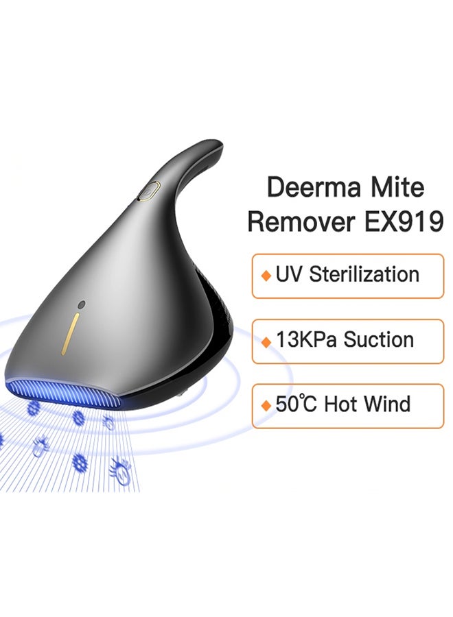 Lightweight Dust Mite Vacuum Cleaner Powerful  Suction with HEPA Filter and UV Sterilization Vacuum Controller For Bed & Sofa EX-919 Grey 0.2 L 450 W EX-919 Grey