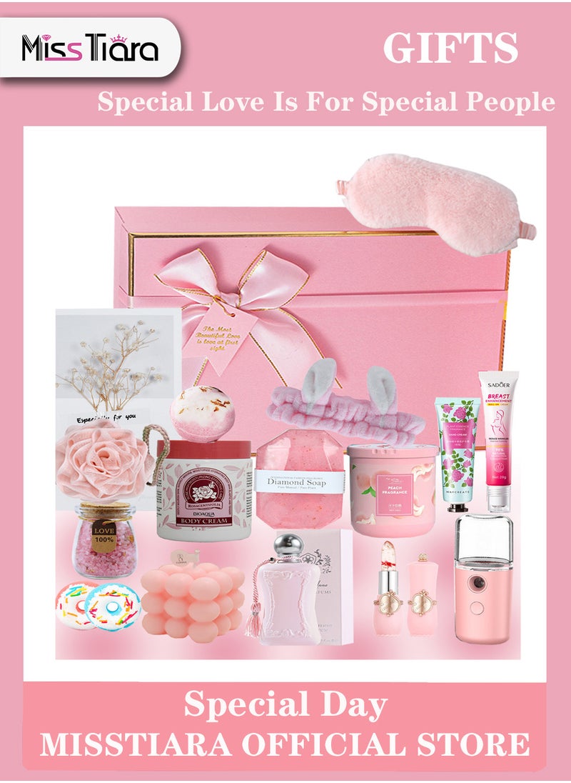 Gifts Basket for Women - Birthday Gift Box Set Contains 18 Items Inspirational Gift,Relaxing Spa Care Package for Women Friendship,Friend Gifts for Women