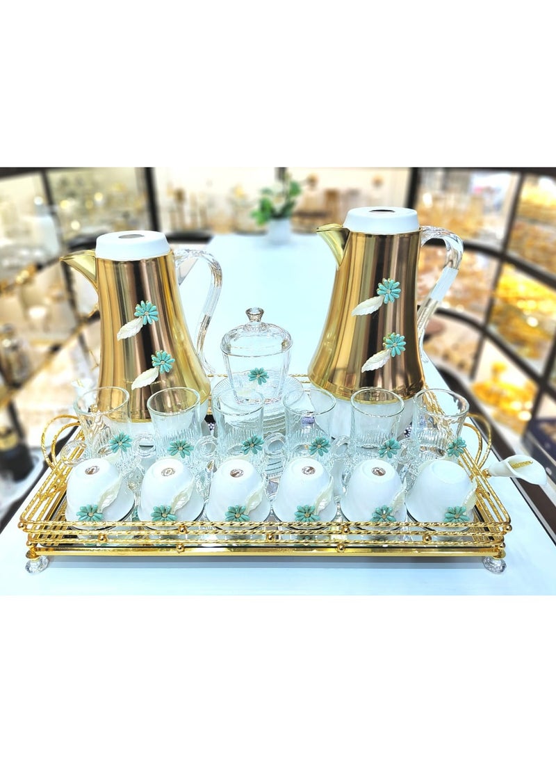 Traditional Arabic Tea and Coffee Set with Modern Convenience