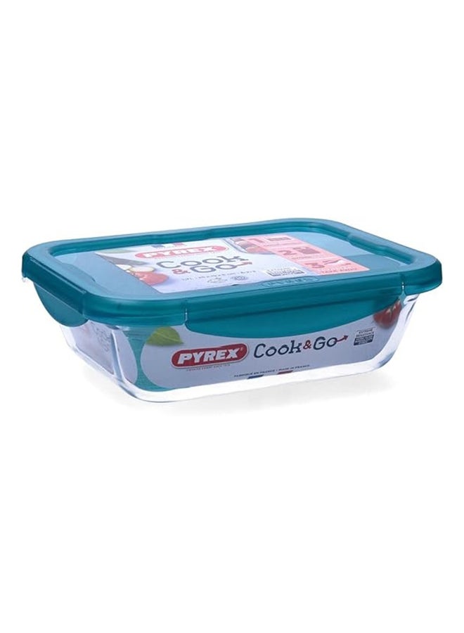 Pyrex-Cook And Go-Storage Dish Rect.-0.8L+1.9L-Blue/Green-913S338-N 1.9Liters