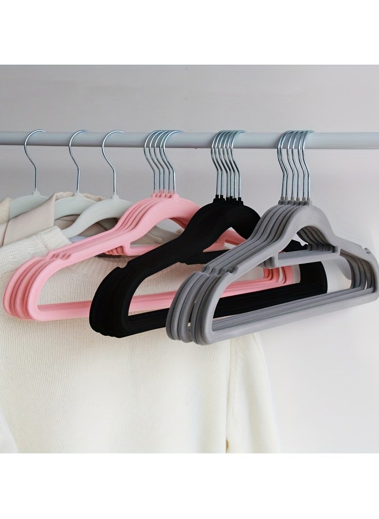 50-Piece Non-Slip Velvet Cloth Hanger Set, 50pcs Velvet Hangers, 42 Cm Clothes Hangers Non-Slip, Space Saving Felt Hangers For Pants, Coat, Suits, Shirt, Scarf