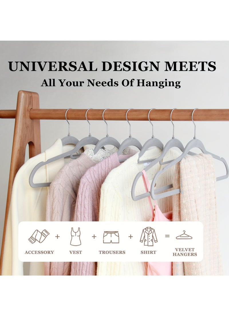 50-Piece Non-Slip Velvet Cloth Hanger Set, 50pcs Velvet Hangers, 42 Cm Clothes Hangers Non-Slip, Space Saving Felt Hangers For Pants, Coat, Suits, Shirt, Scarf