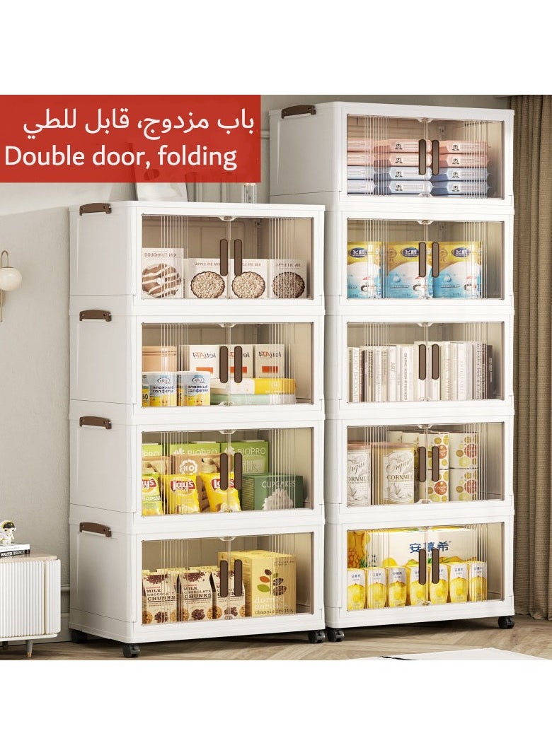 Multi-layer Foldable Plastic Storage Drawer, Drawer Unit, Box, Plastic Organizing Cupboard,3 boxs