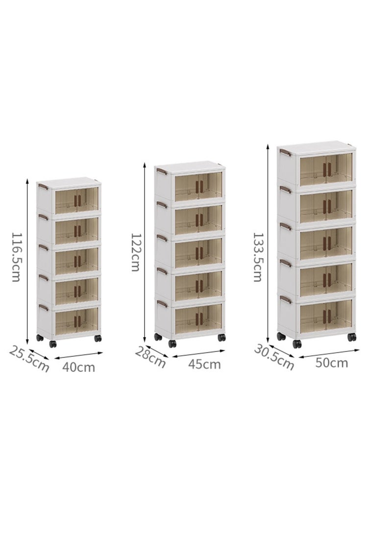 Multi-layer Foldable Plastic Storage Drawer, Drawer Unit, Box, Plastic Organizing Cupboard,3 boxs