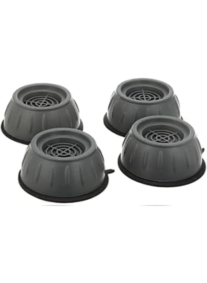 4-Piece Washing Machine Feet Pads Black 10x10x4cm