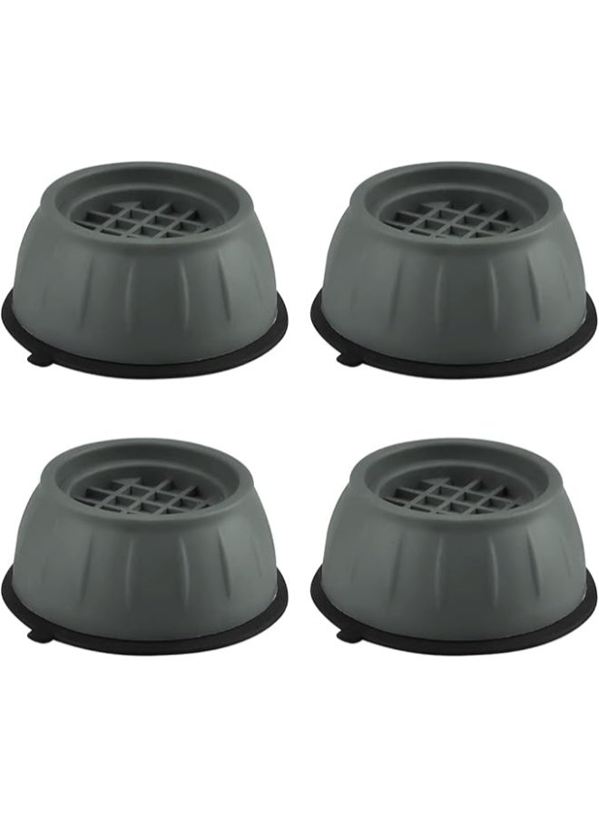 4-Piece Washing Machine Feet Pads Black 10x10x4cm