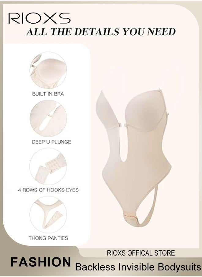 Backless Invisible Bodysuits Backless Plunge Body Shaper Bra Invisible Deep V-neck Body Shaper Invisible Bra for Party Dress