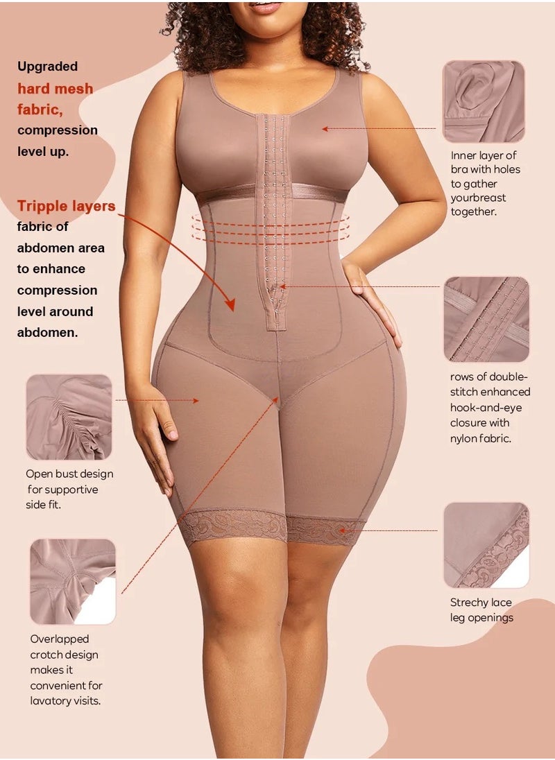 Extreme Tummy Control Shapewear Bodysuit for Women - Full Body Slimmer with Butt Lifter, Thigh & Tummy Compression, Underbust Support, Seamless Sculpting for Silhouette Smoothing (Beige)