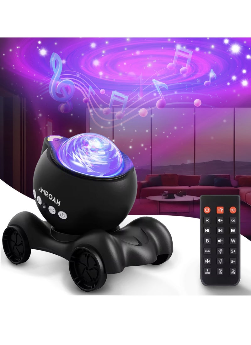 Galaxy Projector, Star Projector Built-in Bluetooth Speaker Remote Control 360°Adjustable Design Night Light Projector for Kids Adults White Noise Aurora Projector for Home Decor/Relaxation/Music/Gift