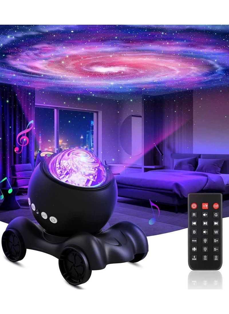 Galaxy Projector, Star Projector Built-in Bluetooth Speaker Remote Control 360°Adjustable Design Night Light Projector for Kids Adults White Noise Aurora Projector for Home Decor/Relaxation/Music/Gift