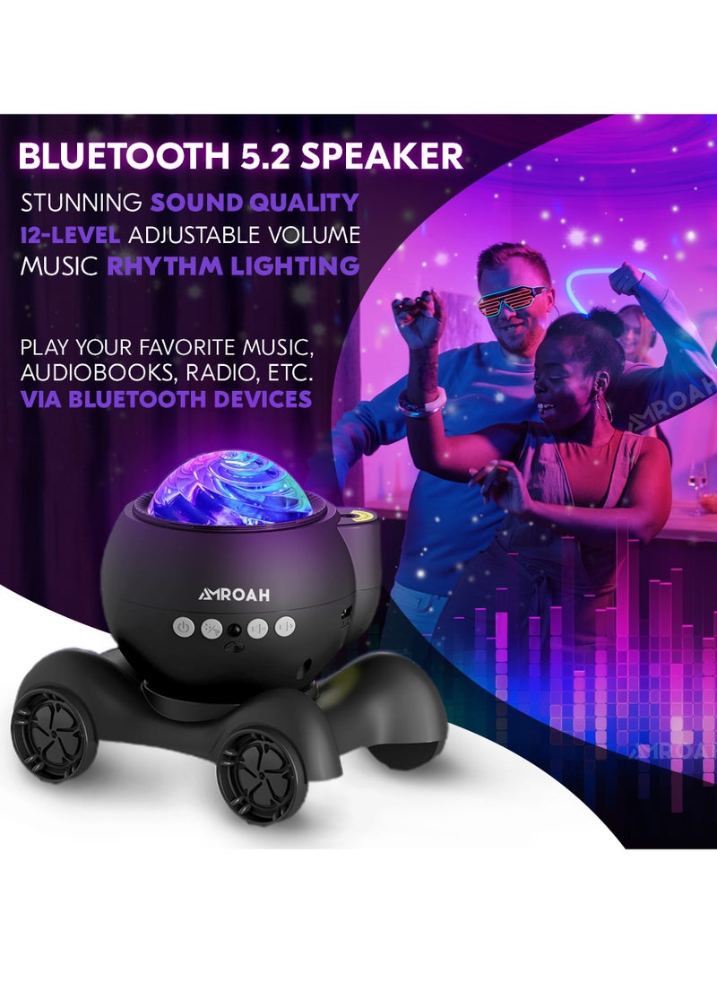 Galaxy Projector, Star Projector Built-in Bluetooth Speaker Remote Control 360°Adjustable Design Night Light Projector for Kids Adults White Noise Aurora Projector for Home Decor/Relaxation/Music/Gift