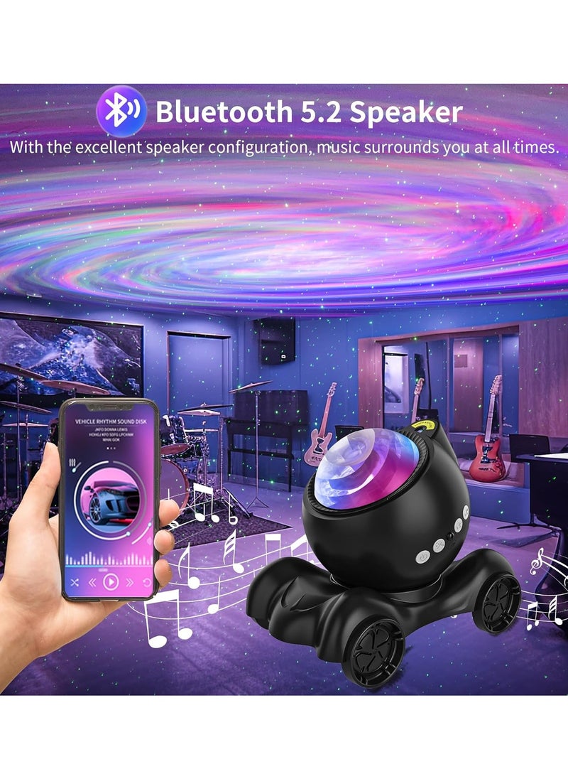 Galaxy Projector, Star Projector Built-in Bluetooth Speaker Remote Control 360°Adjustable Design Night Light Projector for Kids Adults White Noise Aurora Projector for Home Decor/Relaxation/Music/Gift