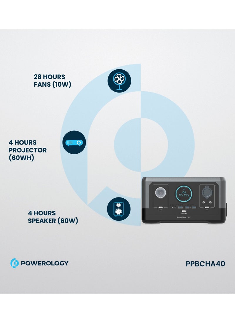 Portable Power Generator Fast Charging 76800mAh 300W - Black
