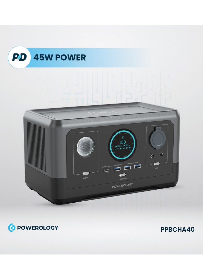 Portable Power Generator Fast Charging 76800mAh 300W - Black