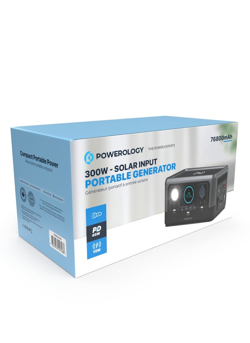 Portable Power Generator Fast Charging 76800mAh 300W - Black