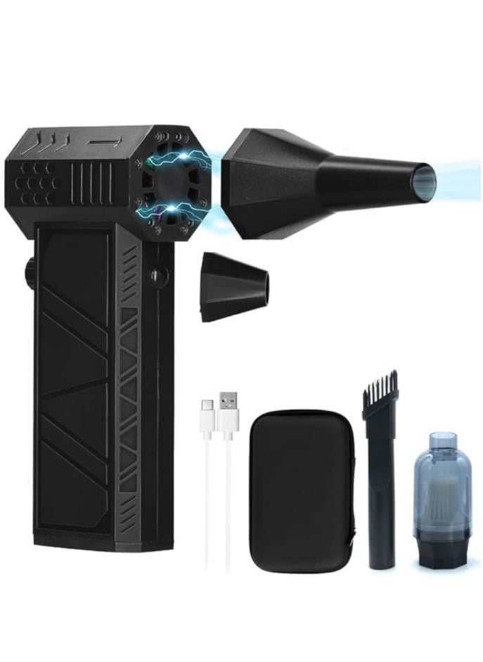 HEXAR® Portable Turbo Fan, 138000 Rpm Blower Fan, 8000mAh Battery Mini Wind Blower BBQ Fan, Efficient Cleaning for Cars Computers Keyboards Sofas, Type C Fast Charging with Storage Case