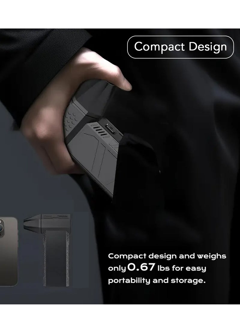 HEXAR® Portable Turbo Fan, 138000 Rpm Blower Fan, 8000mAh Battery Mini Wind Blower BBQ Fan, Efficient Cleaning for Cars Computers Keyboards Sofas, Type C Fast Charging with Storage Case